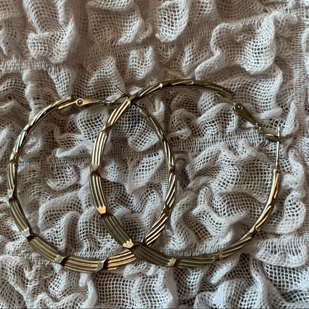 Silver Hoop Earrings - Picture 4 of 6